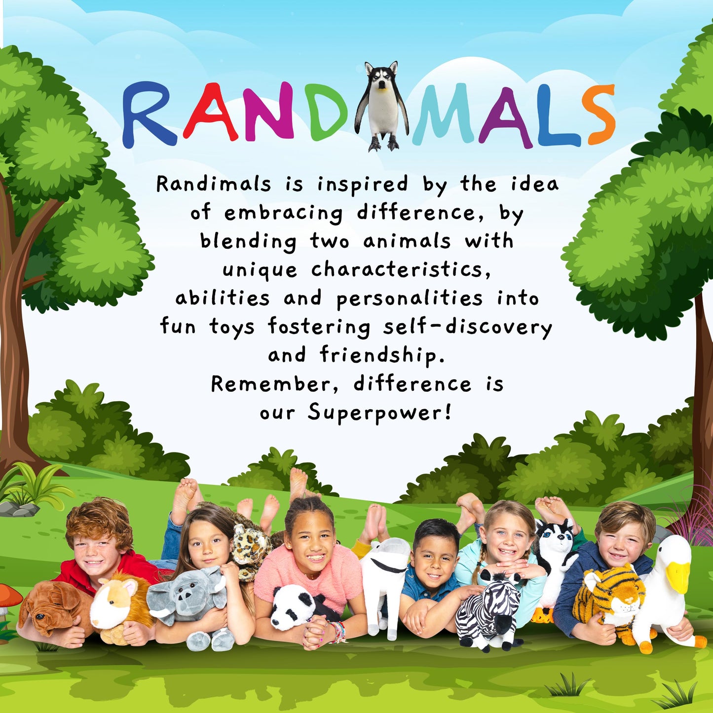 Randimals Bee & Tyrannosaurus Hybrid Plush Toy – Soft, Huggable Stuffed Animal for Kids