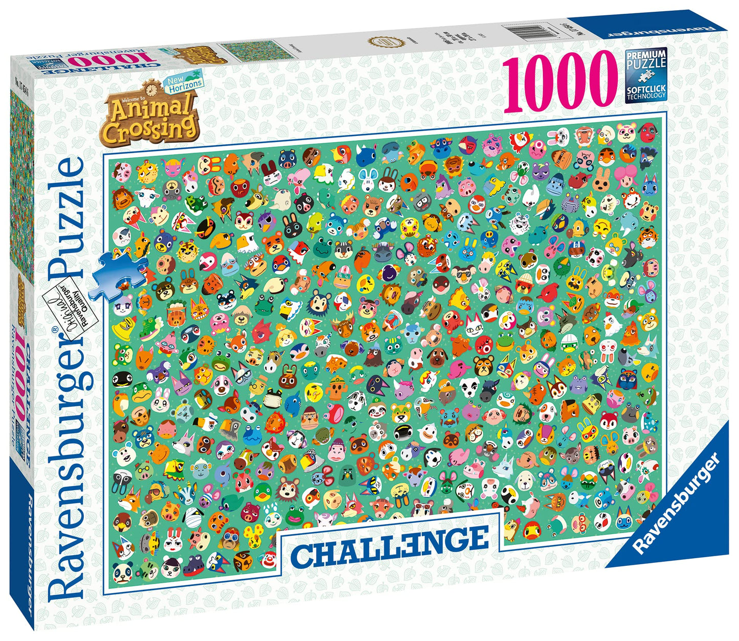 Ravensburger Animal Crossing Jigsaw Puzzle – 1000 Pieces, Challenge Edition, White