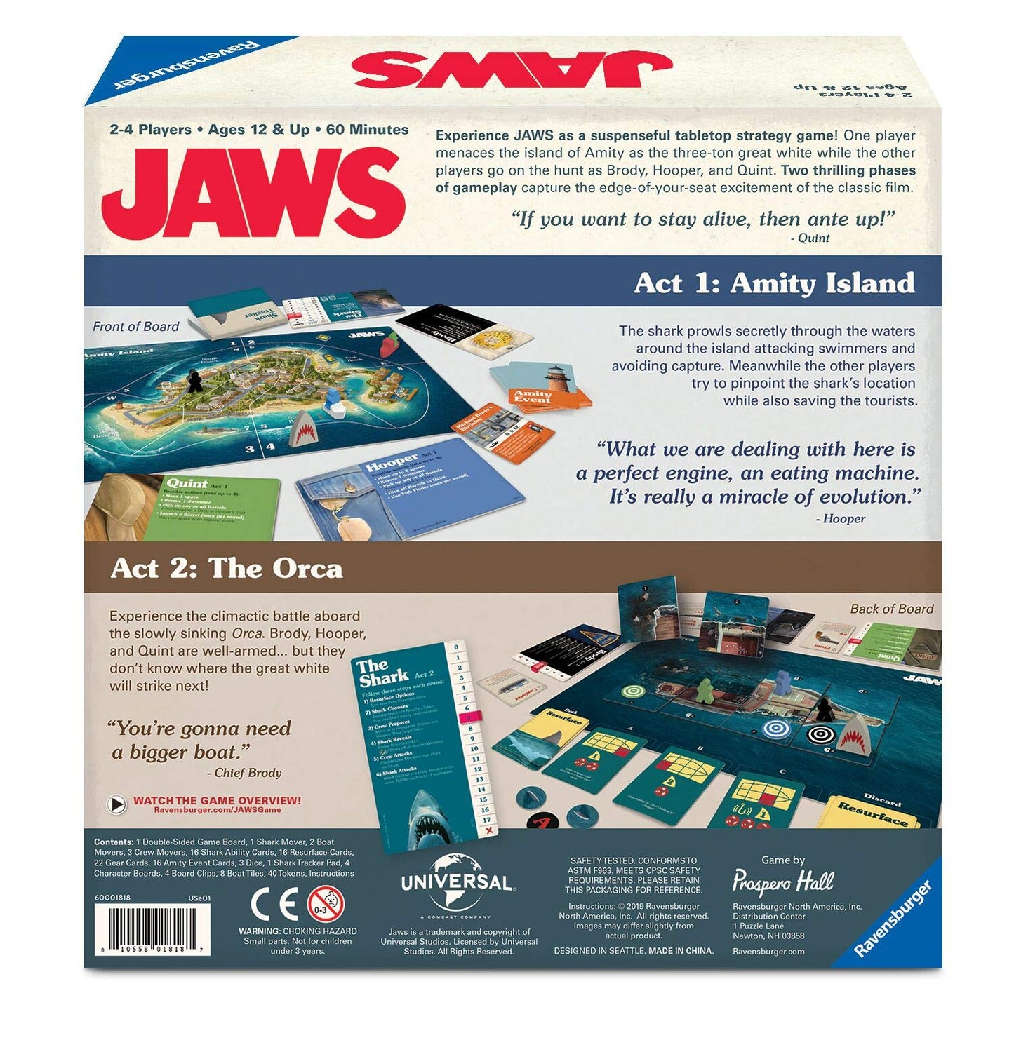 Ravensburger Jaws Board Game – Thrilling Strategy for 2-4 Players | Ages 12+