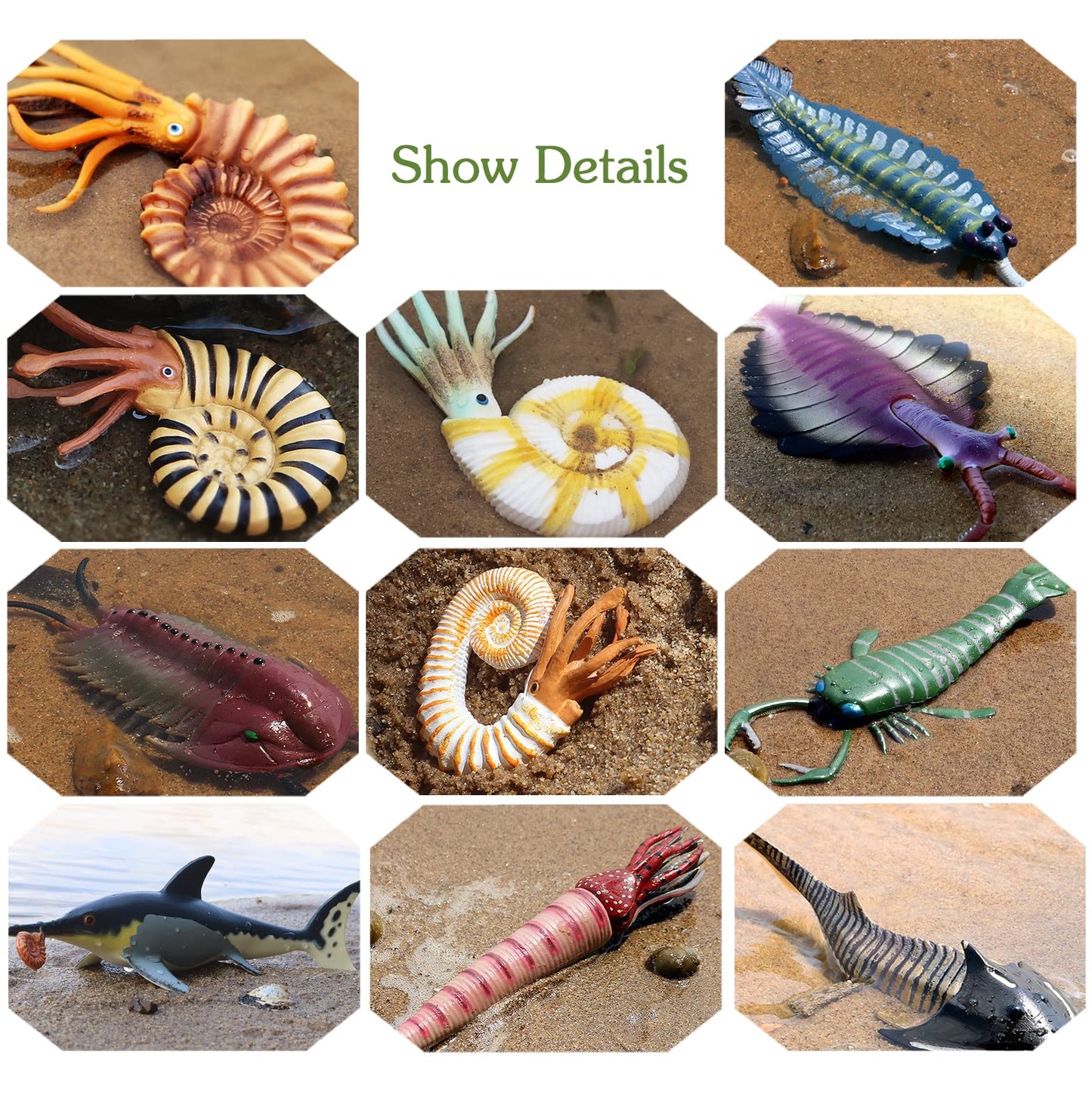 RCOMG 11PCS Prehistoric Sea Creatures Toys – Educational Marine Figurines