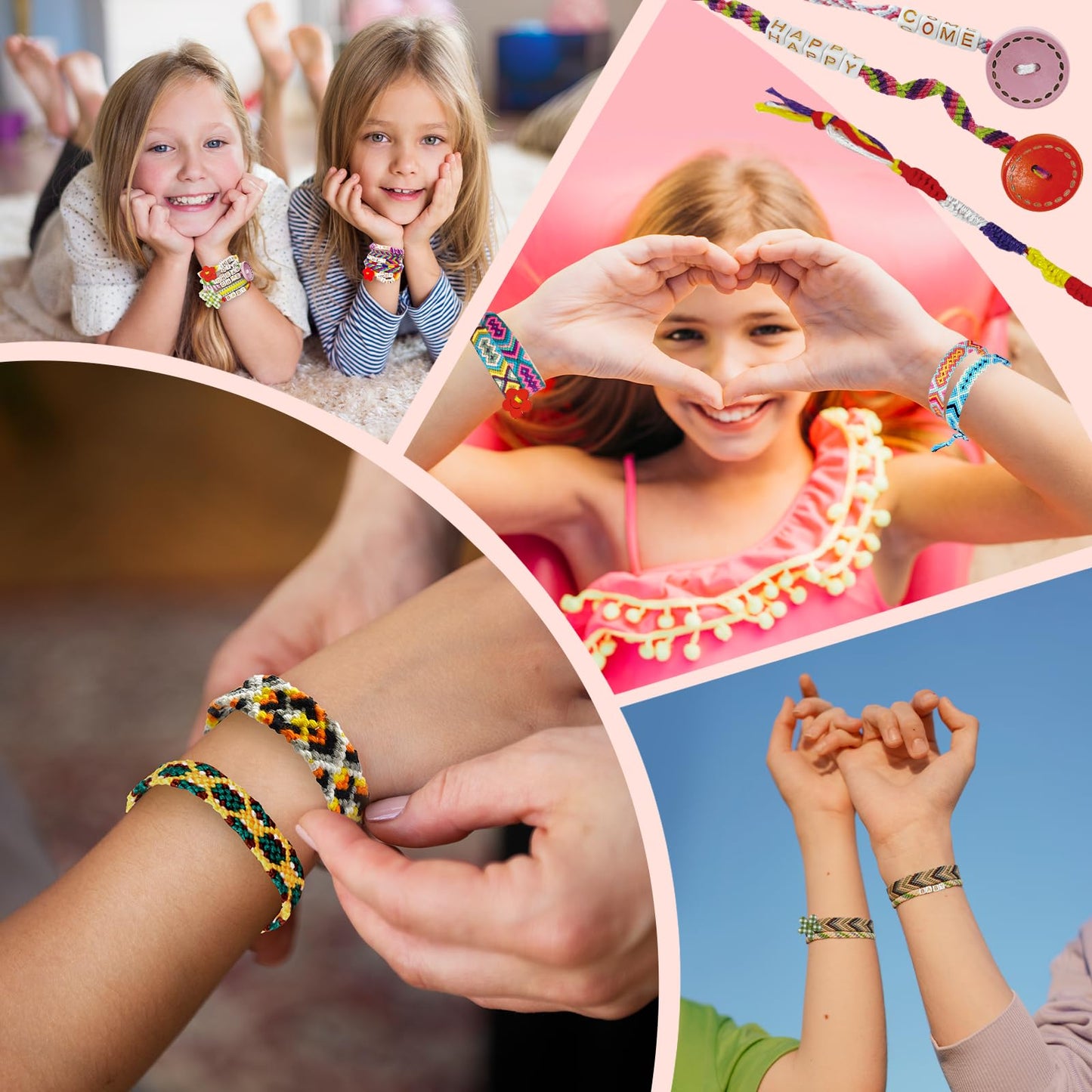 Rdfmy Friendship Bracelet Making Kit for Girls – Pink & Purple String Art Set (Ages 8-12)