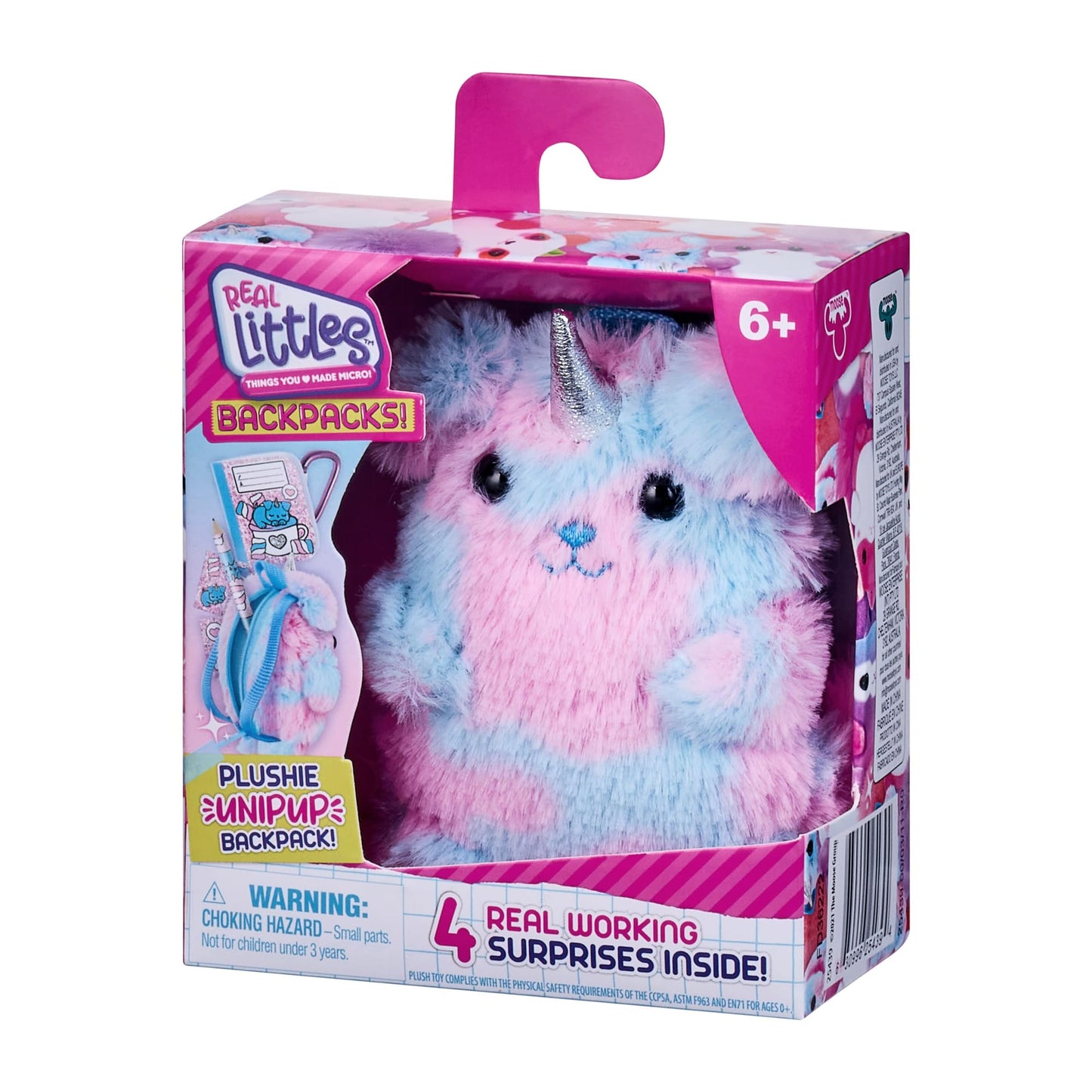 REAL LITTLES Plushie Pet Backpacks – Real Mini Surprises Inside (6 Designs)