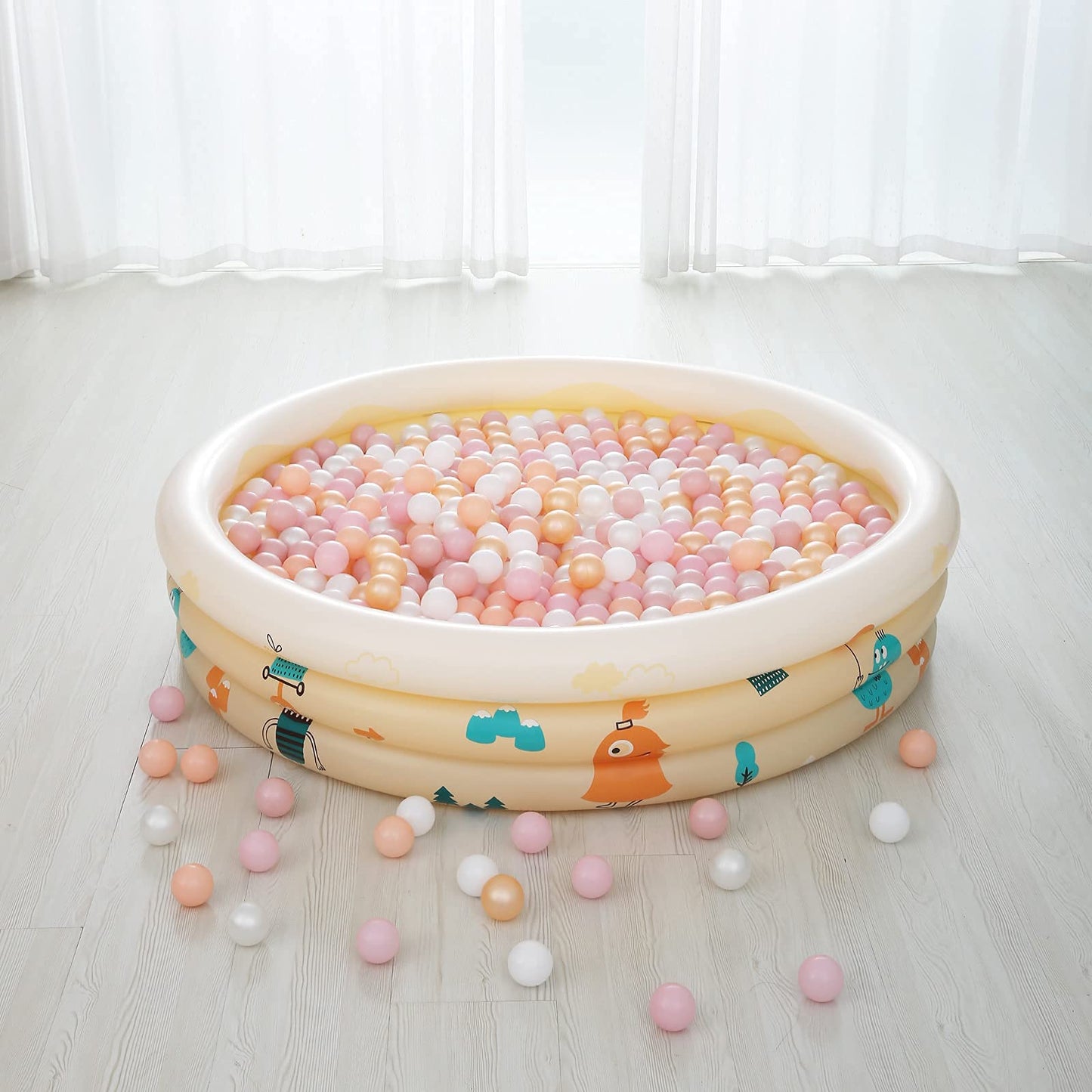 Realhaha Ball Pit Balls – 100 Pink & White Play Balls for Babies, Toddlers, Play Tents, Pools