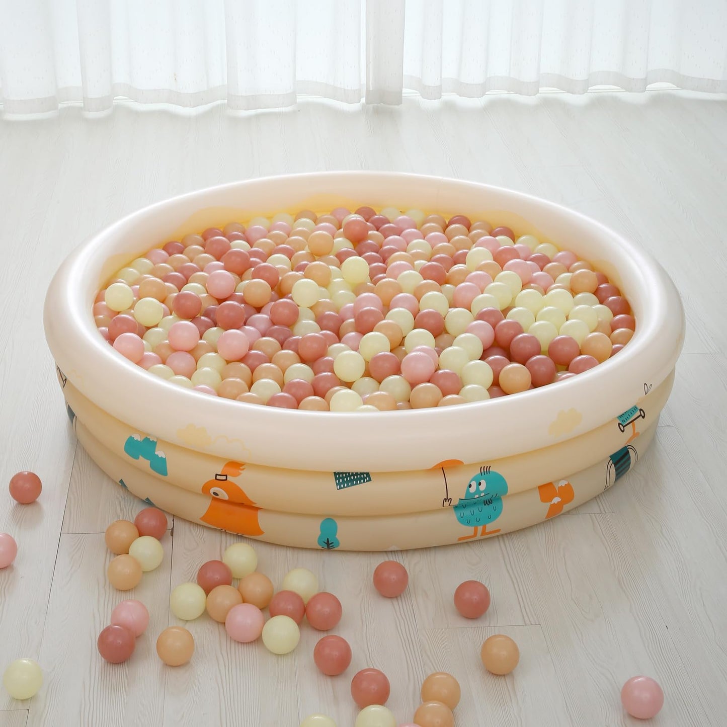 Realhaha Ball Pit Balls - 200 Safe Pink & Yellow Plastic Balls for Ball Pits, Pools & Play