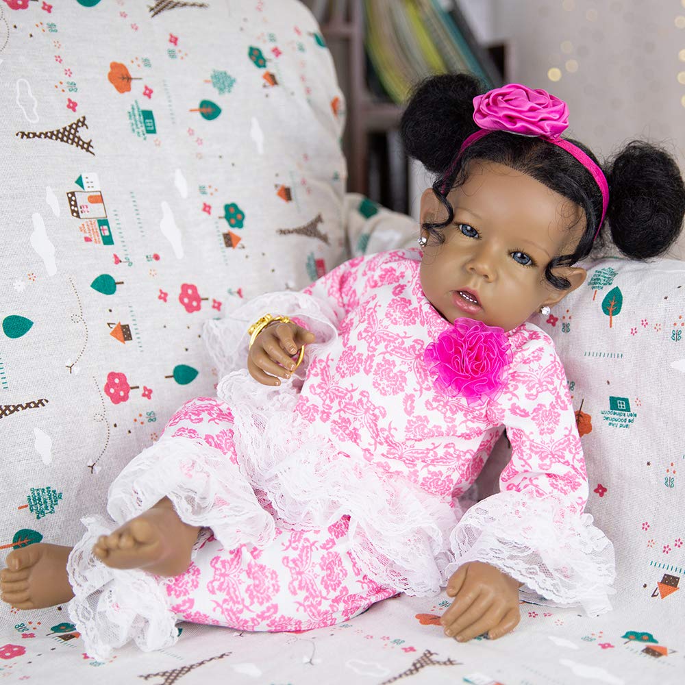 Rebornova 20-Inch Black Girl Reborn Baby Doll – Realistic African American Newborn