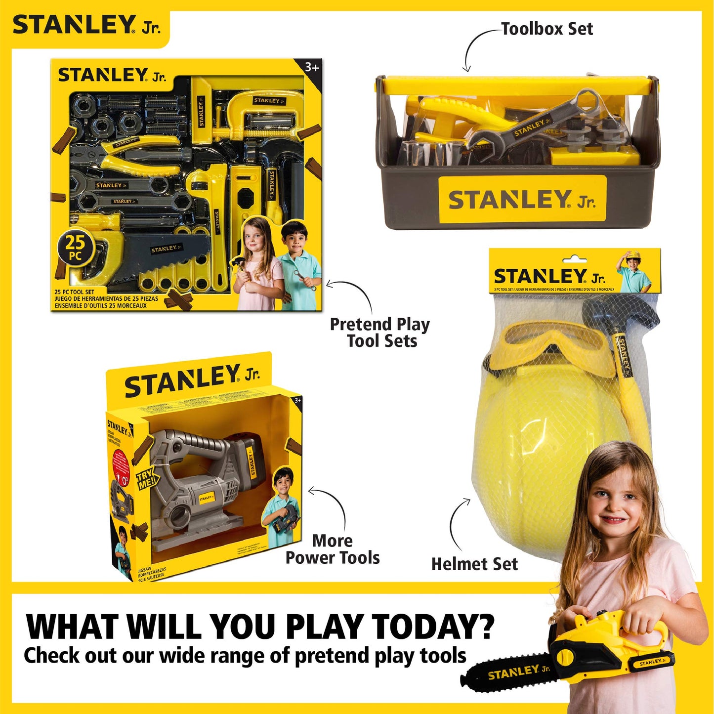 Red Toolbox Stanley Jr Battery Operated Delux Chainsaw – Yellow
