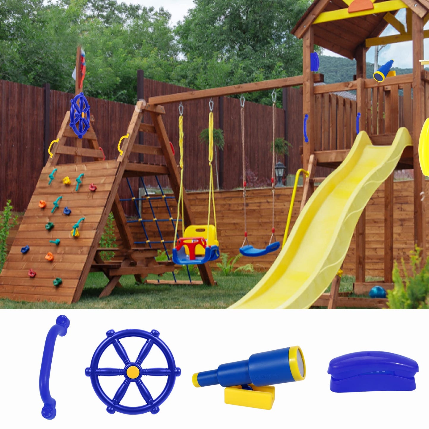 RedSwing Playground Accessories for Kids - Backyard Swingset Attachments (Blue)