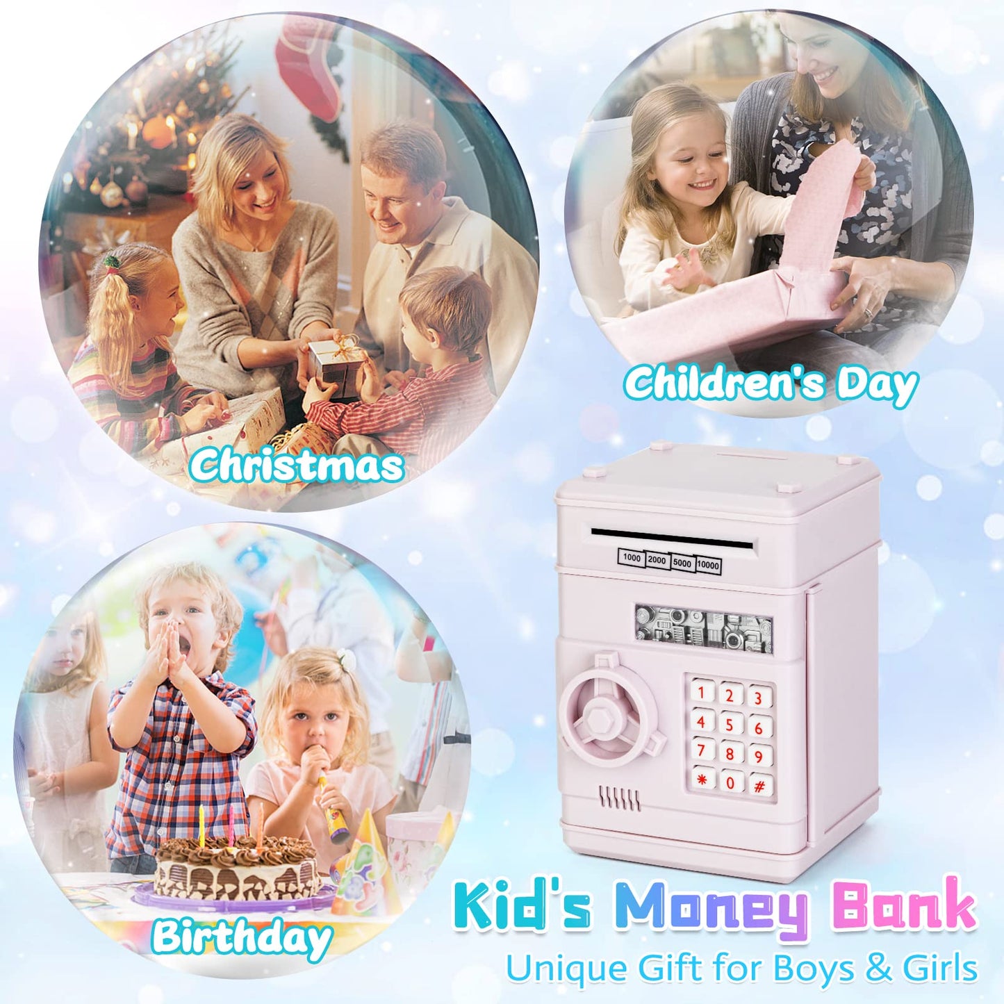 Refasy Electronic Piggy Bank – Password-Protected Money Box for Kids 3+