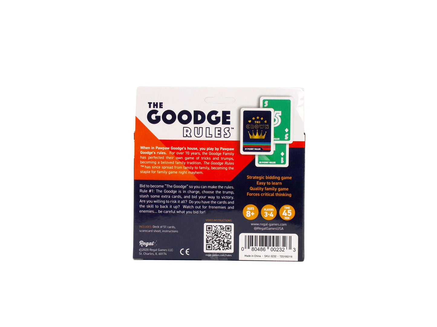 Regal Games The Goodge Rules Card Game Set – 3–4 Players, Travel-Friendly (51 Cards)