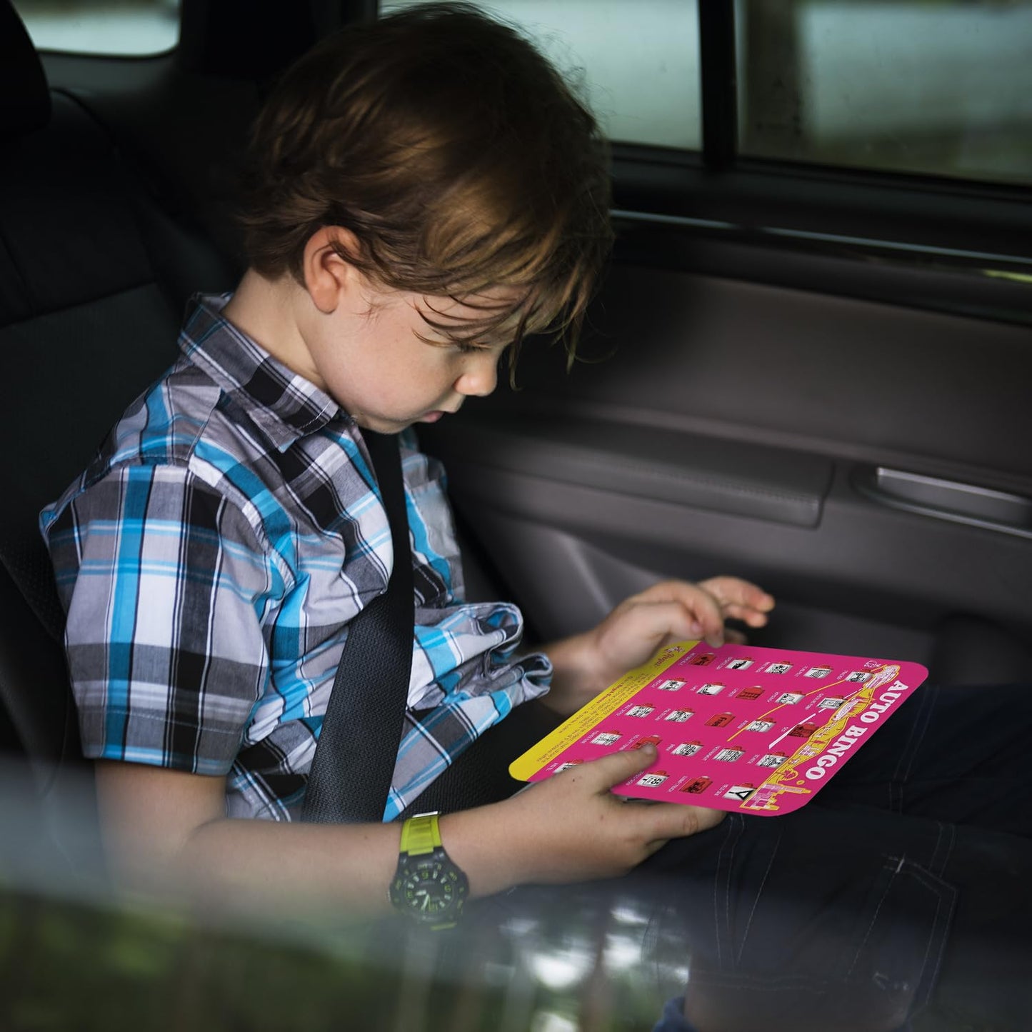 Regal Games Finger-Tip Shutter Bingo Cards – License Plate & Travel Set, 4 Packs (Yellow)