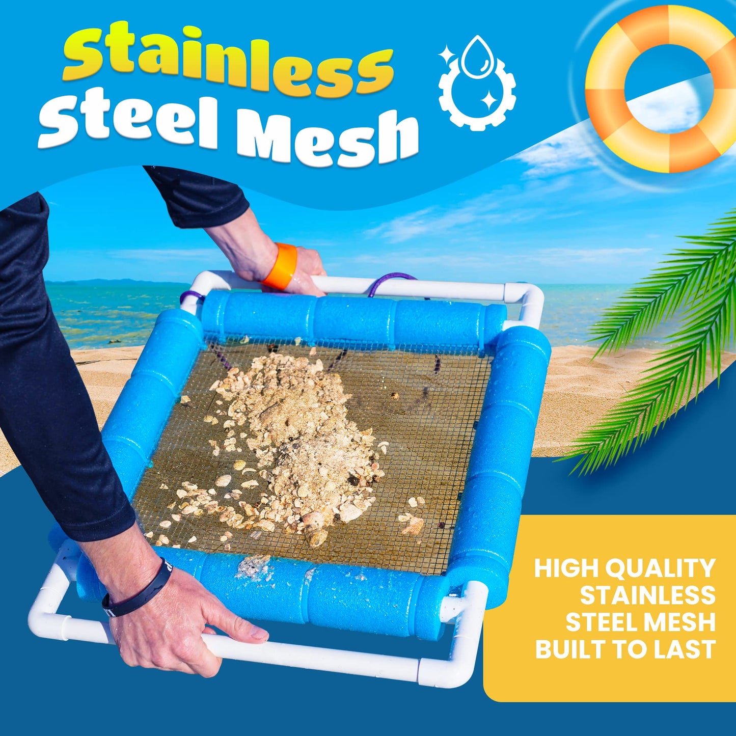 RELODECOR Beachcombing Shark Tooth Sifter – Lightweight Sand Sifter for Shark Teeth & Fossils