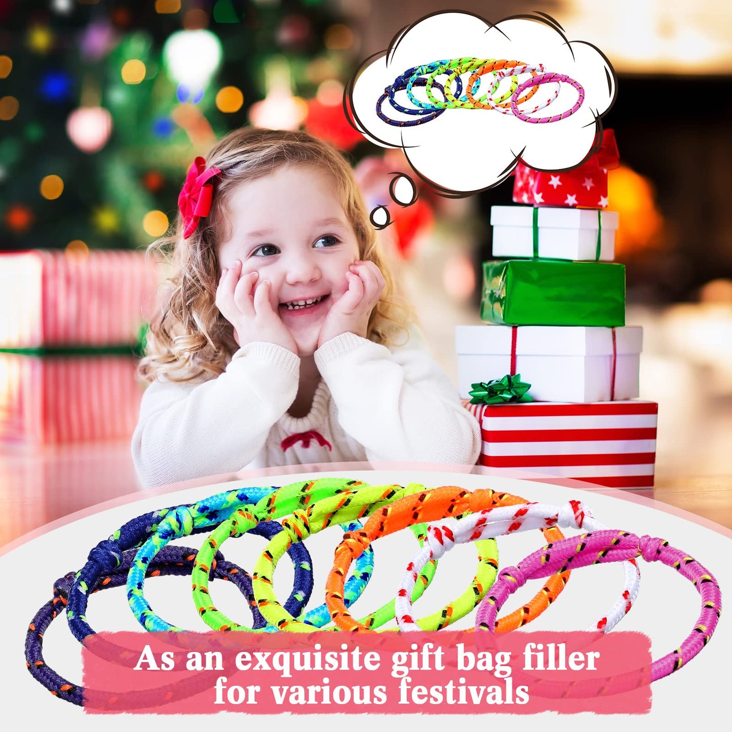 Remerry 168 Pcs Friendship Bracelets – Adjustable Neon Color Rope Bracelets Bulk for Parties