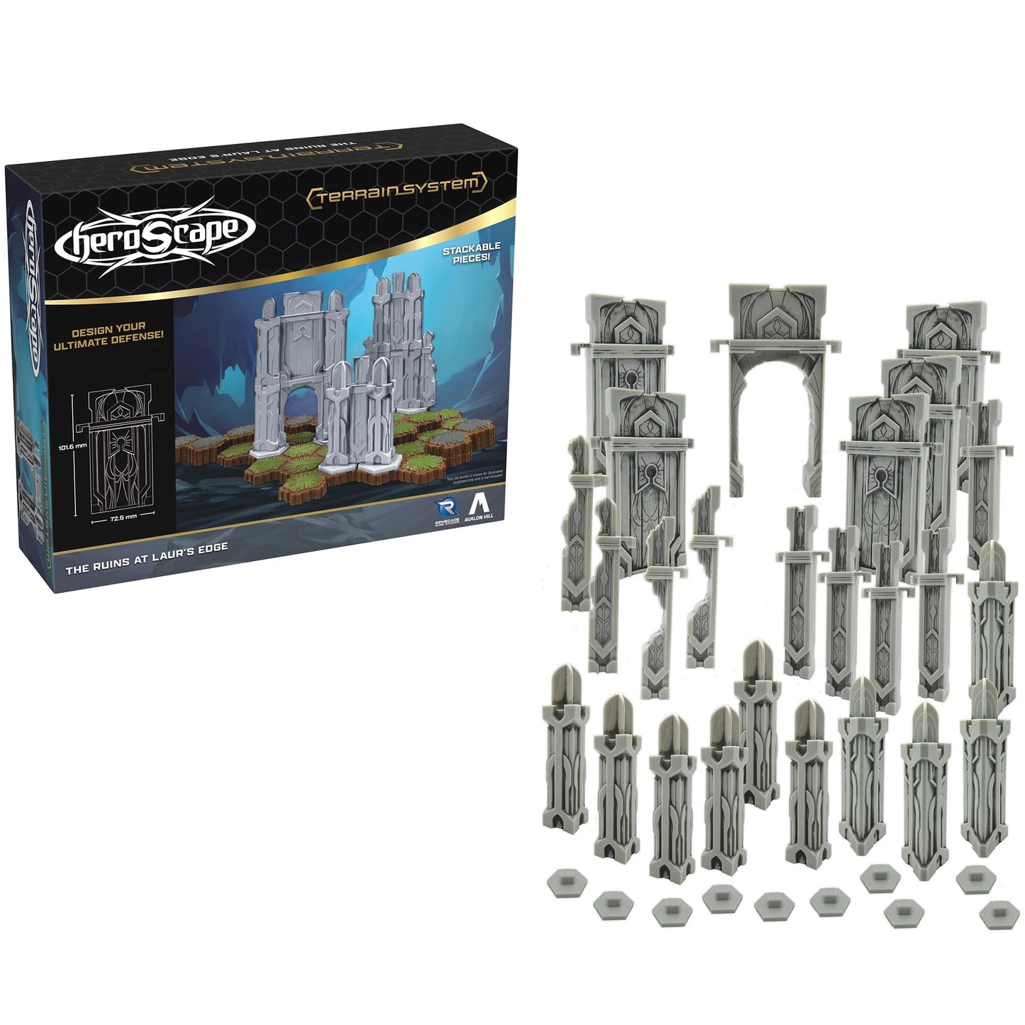 Renegade Game Studios | Heroscape The Ruins at Laur's Edge Terrain Expansion – Wall Terrain Pack