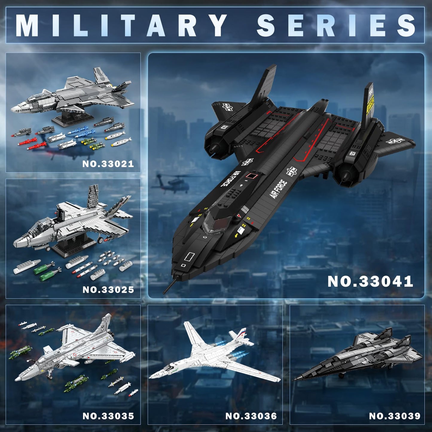 Reobrix SR-71 Blackbird Building Set | 1,733-Piece Military Aircraft Model for Display and Collecting