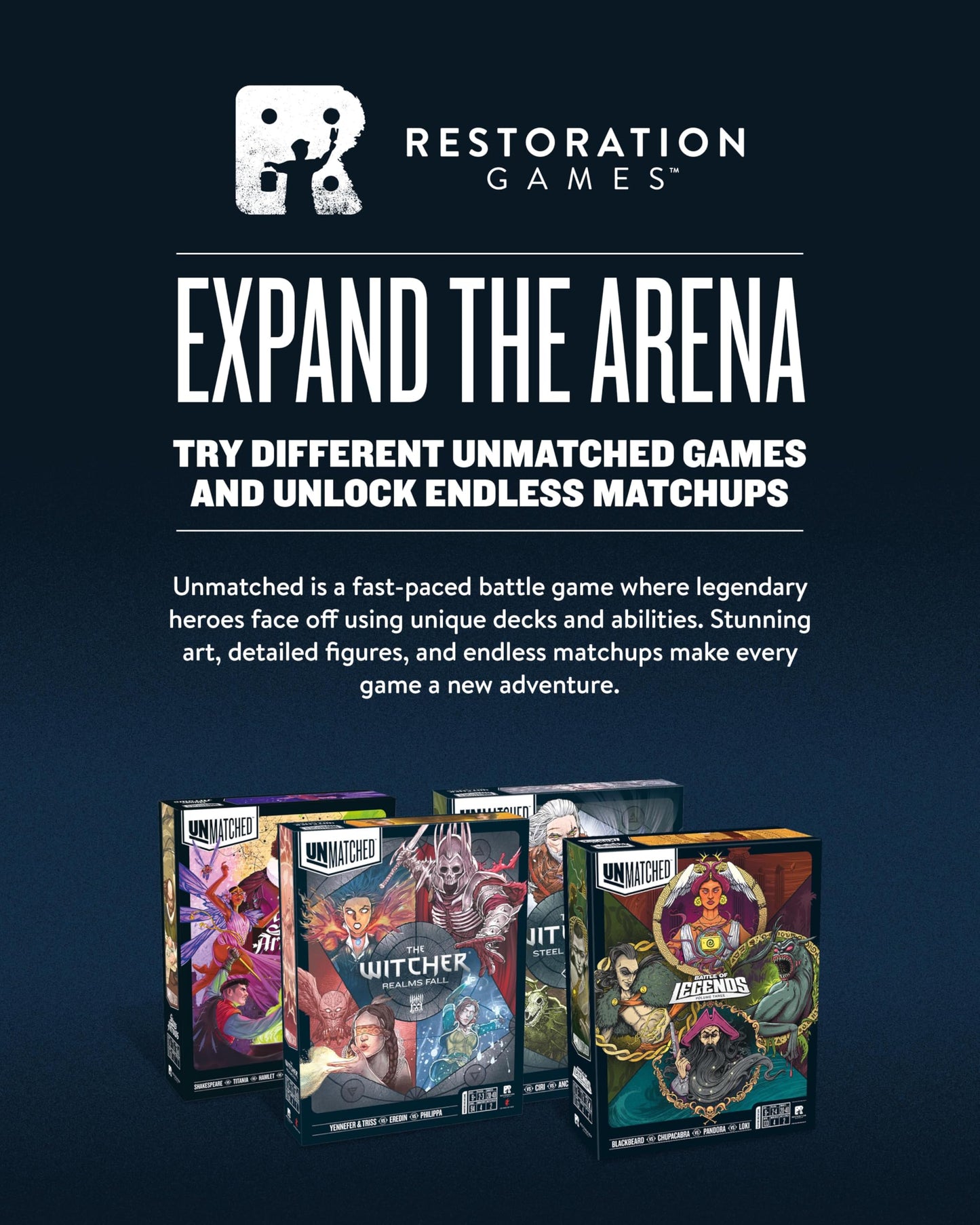 Unmatched Battle of Legends Vol 2 by Restoration Games – Strategy Board Game for 2–4 Players | 20-40 Min