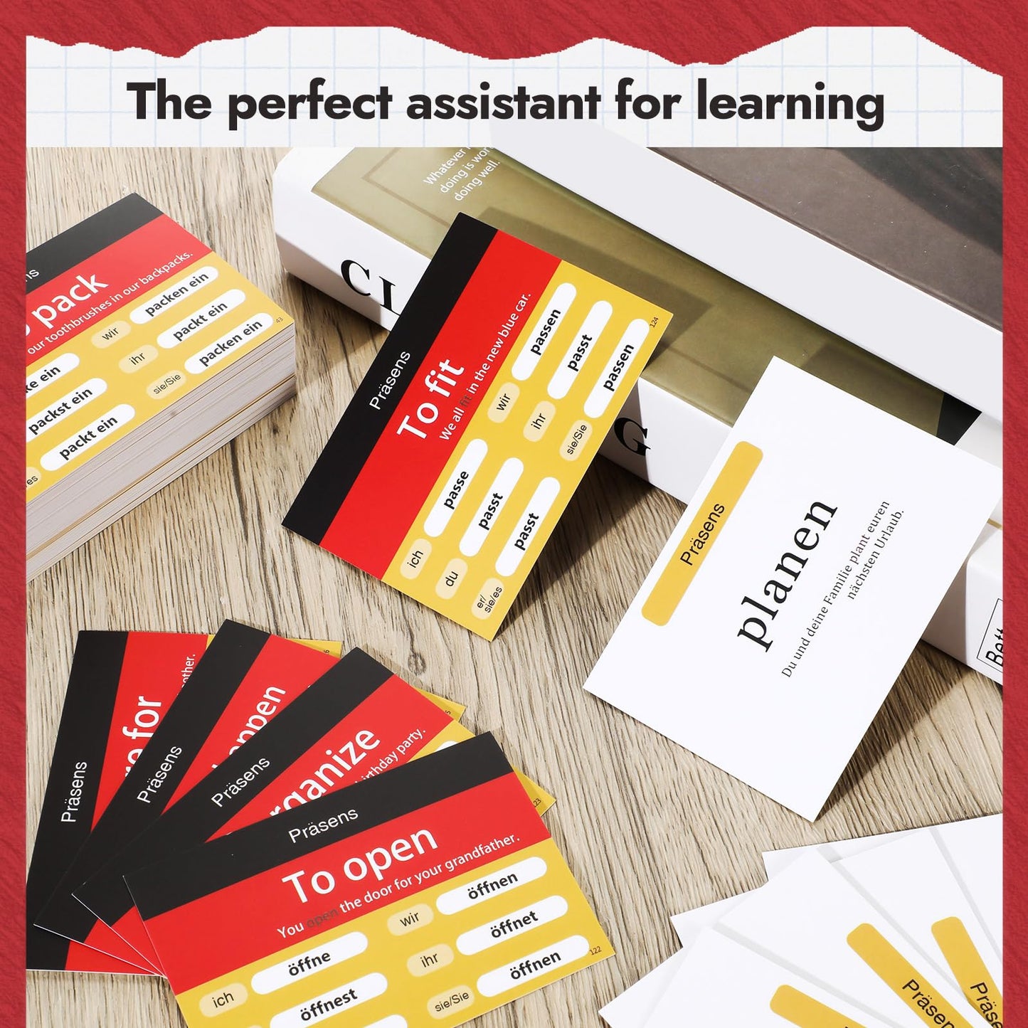 Resurhang 200 German Verb Conjugation Flashcards – Present Tense for Adults