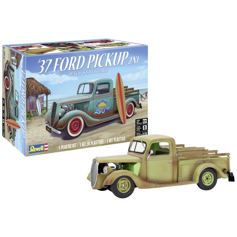 Revell 85-4516 1937 Ford Pickup Model Kit – Surfboard, 1:25 Scale, 162 Parts, Skill Level 4