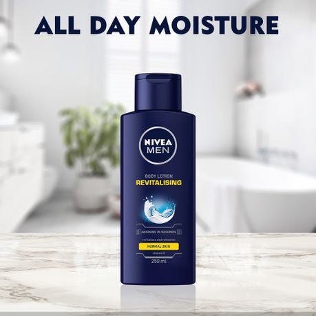 Nivea Men Revitalising Body Lotion, Fast-Absorbing Hydration for Men, 400 ml/13.53 oz