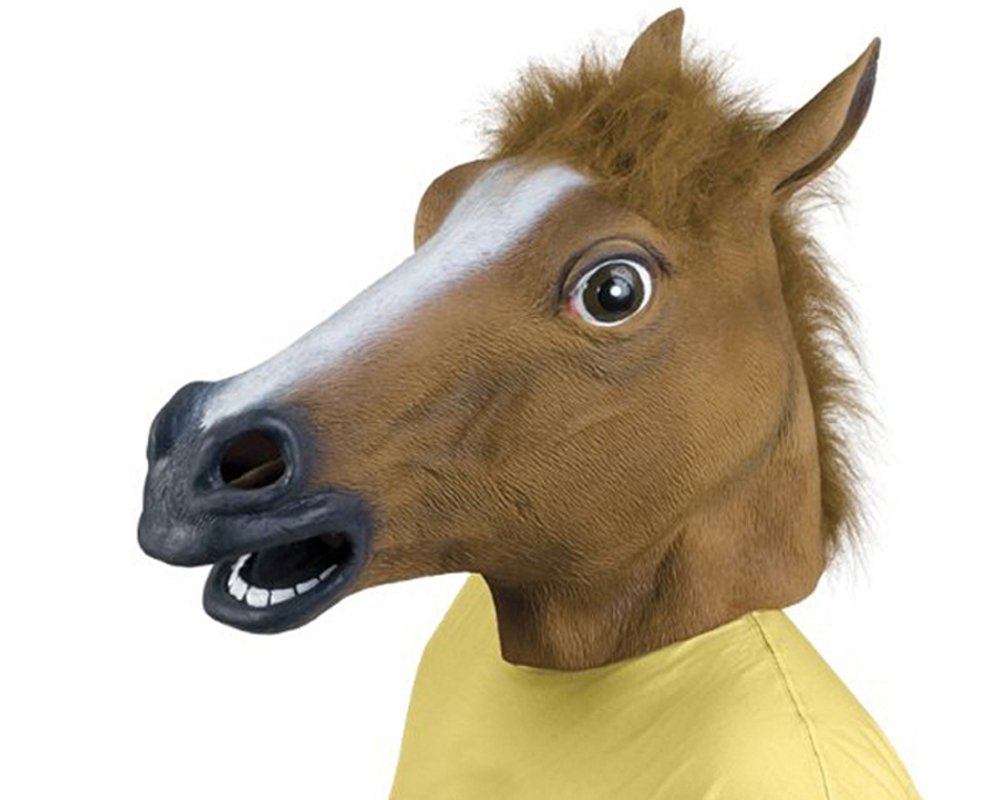 REYINL Kingmys Latex Horse Head Mask (Brown) – Comfortable 100% Natural Latex Costume Accessory