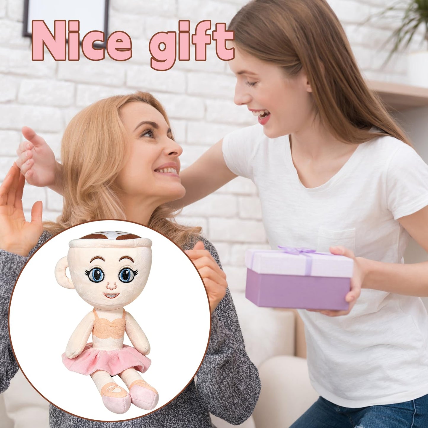 RHMKTC Italian Brainrot Plush Toy 10-Inch Ballerina Cappuccina – Collectible Meme Plush for Fans