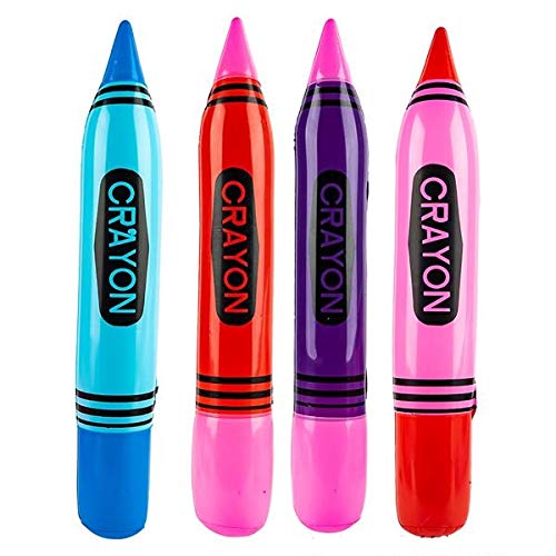 Rhode Island Novelty 24-Inch Inflatable Crayons (1 Dozen) - Photo Props & Party Decor