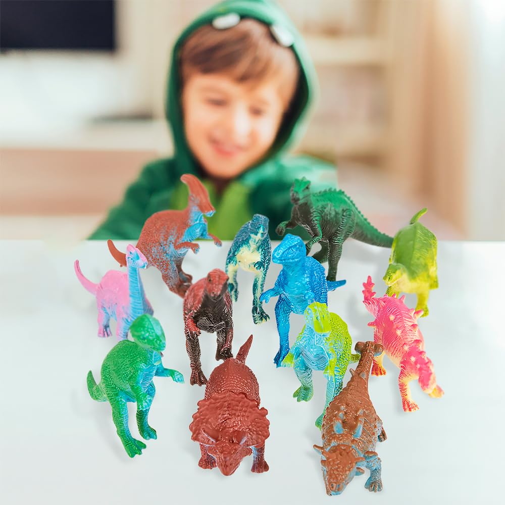 Rhode Island Novelty 3-Inch Mini Dinosaurs — 12 Assorted Figures