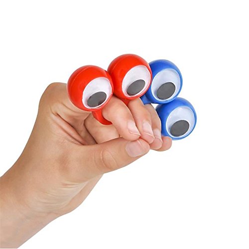 Rhode Island Novelty Large Eye Finger Puppets (12 Pack) – Googly-Eyed Puppets for Storytelling
