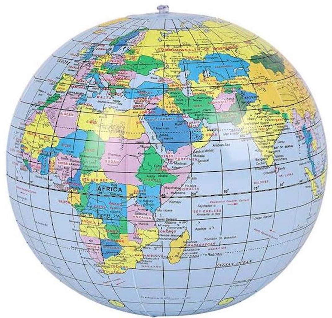 Rhode Island Novelty 16-Inch Inflatable Globe Replica – Lightweight Educational Toy