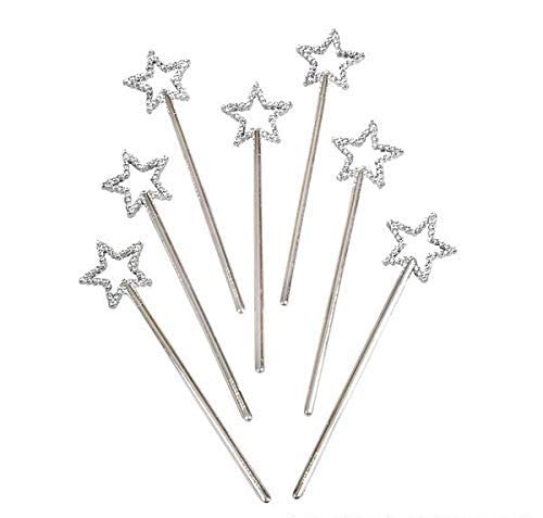 Rhode Island Novelty Mini Sequin Star Wands – Silver (Pack of 12)