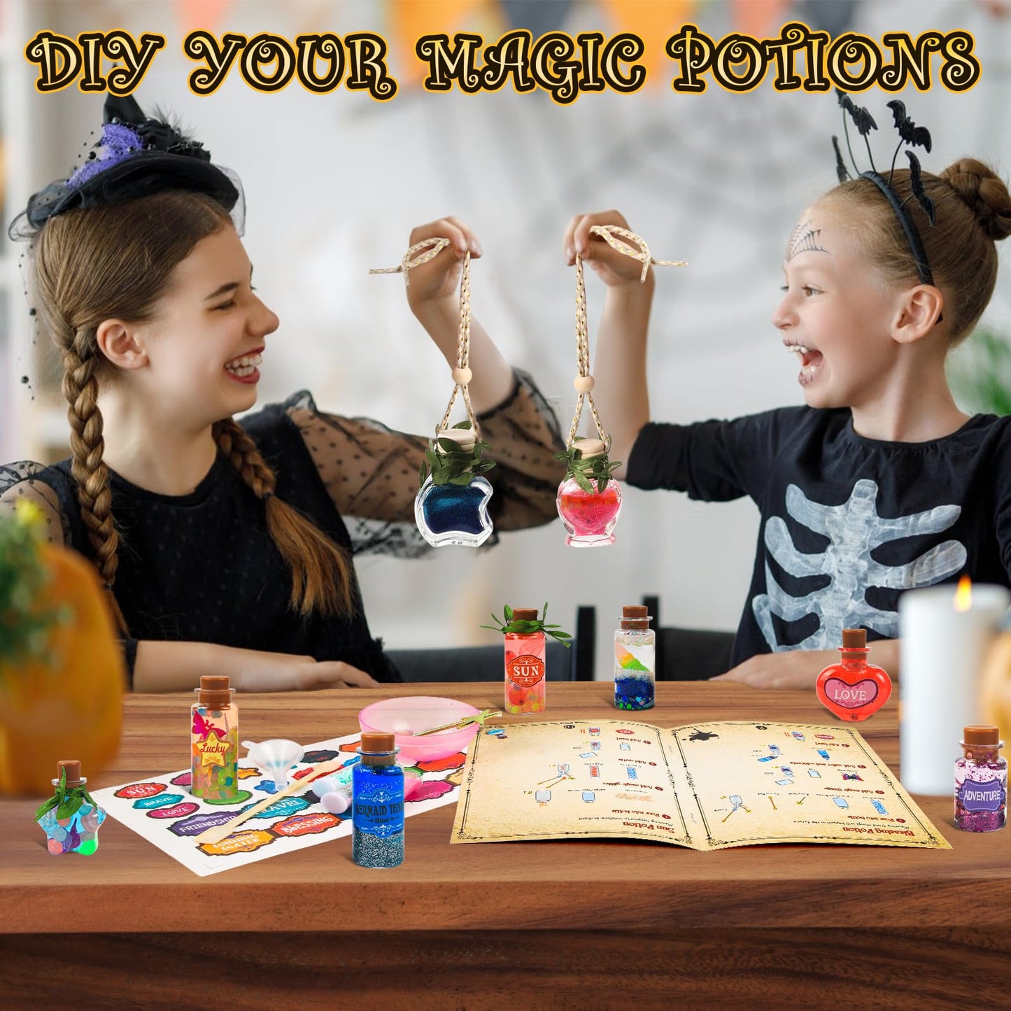 Rhybor Magic Potion Kit for Kids – 22 Enchanting Potions, Glow-in-the-Dark Craft Kit for Ages 6-10