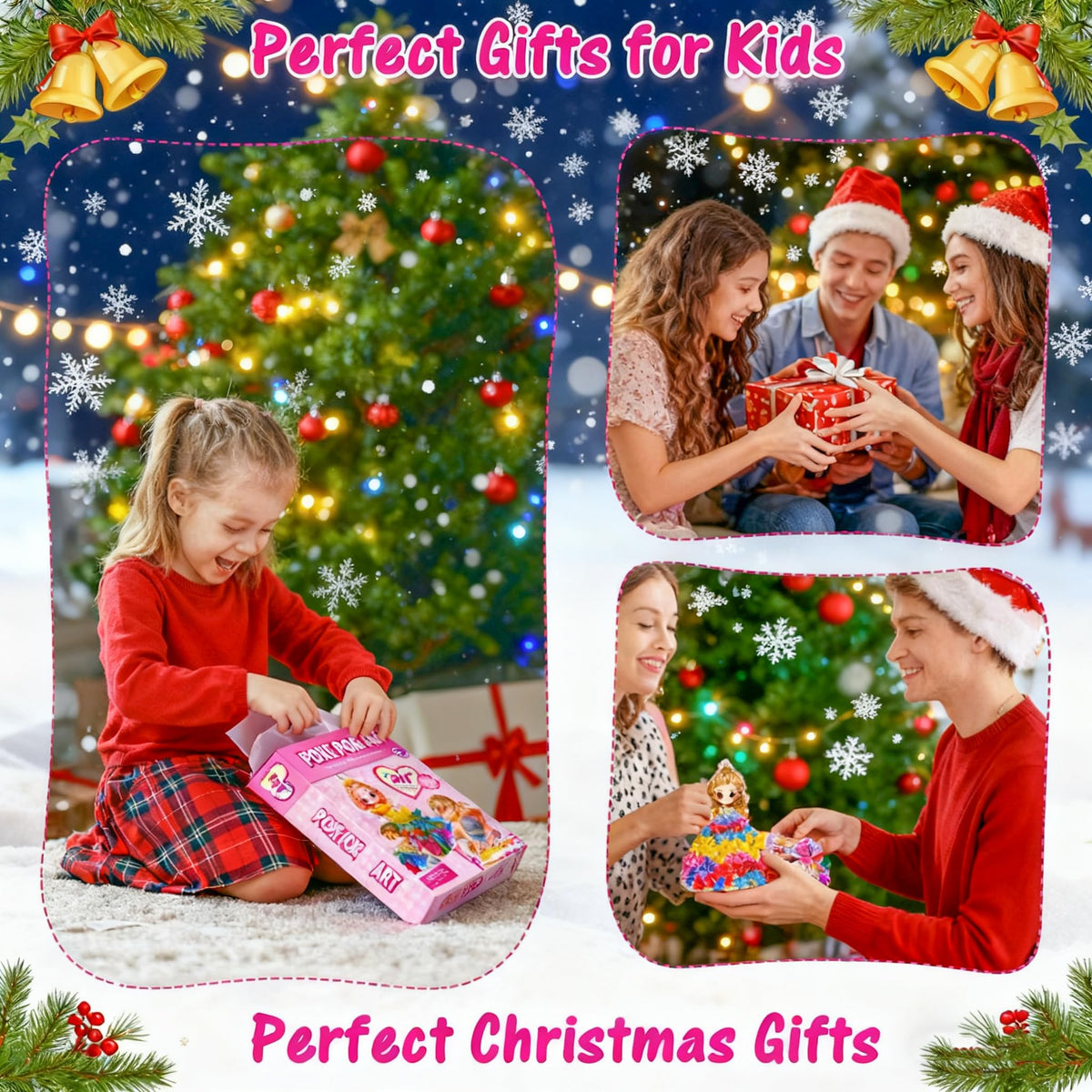 RIEYON Poke Poke Art Kit — 8 Princesses & Flower, Mess-Free DIY Crafts for Kids