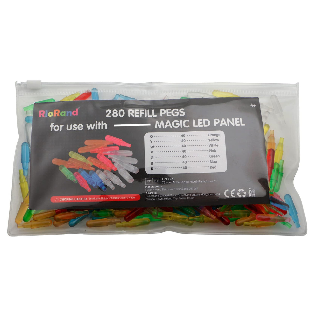 RioRand Refill Pegs 280 Pcs for Magic LED Panel – Colorful Light Art for Kids