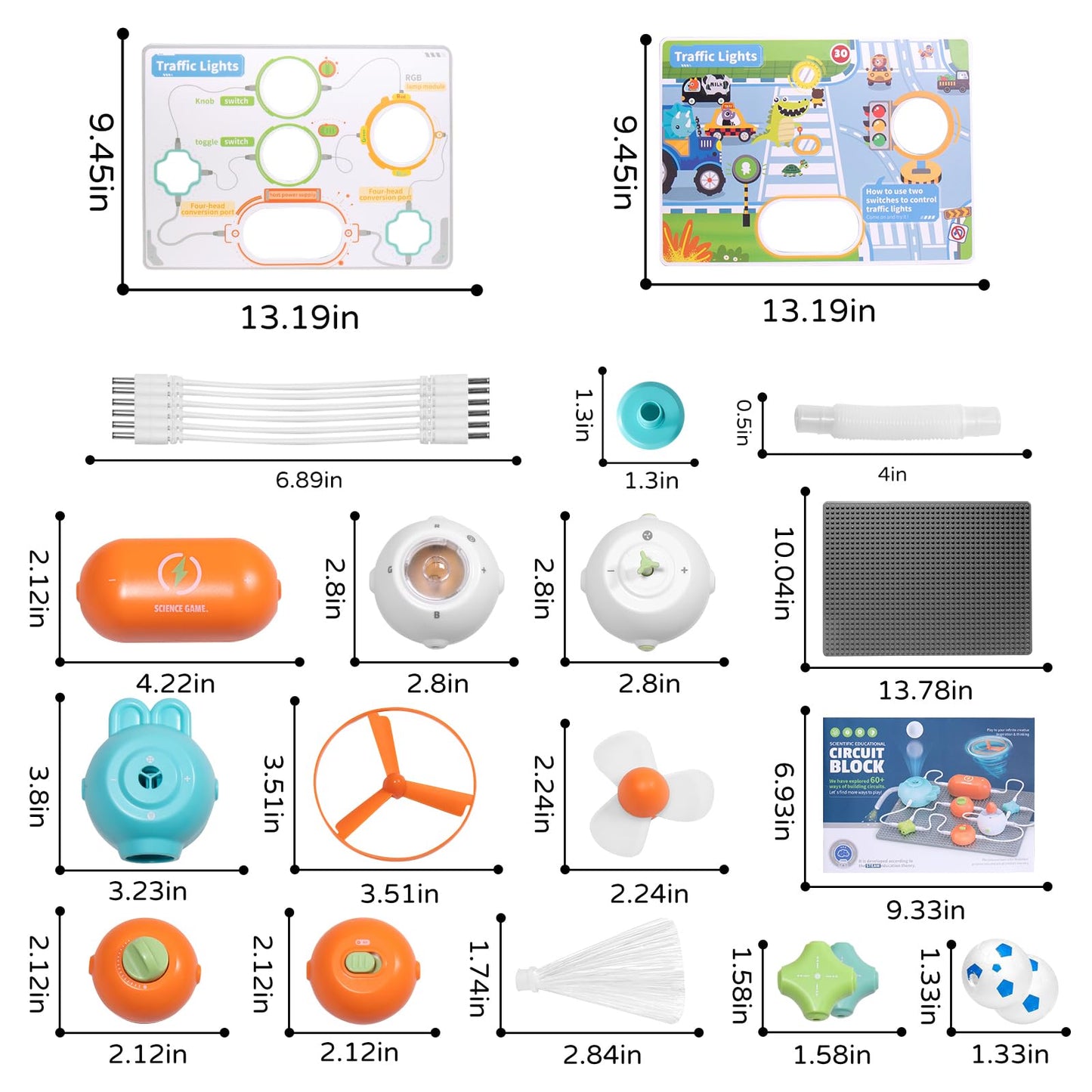RISUNTOY Circuits Science Kit for Kids — 64 Projects, 25 Parts, No Soldering