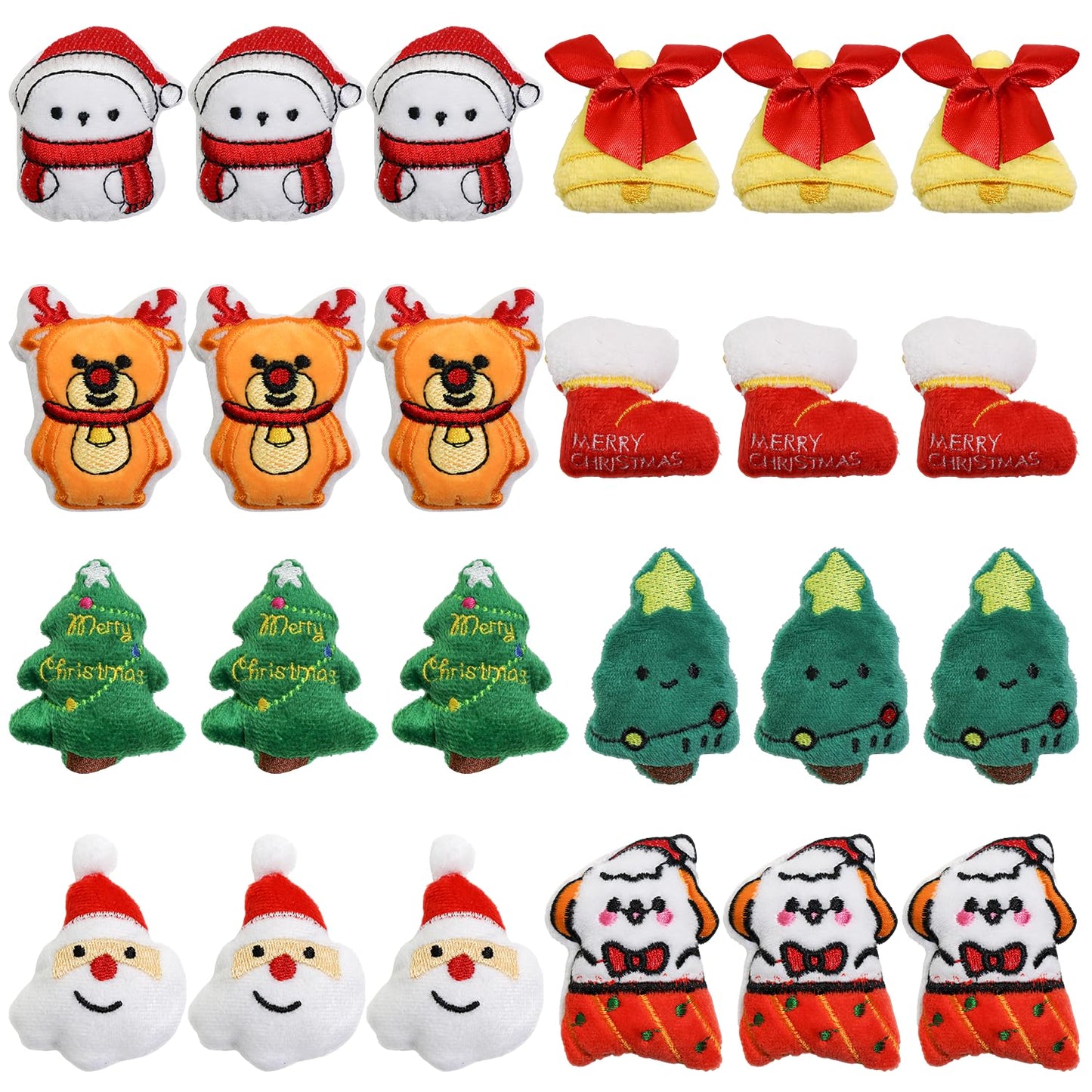 RLXGCZ 24 Pcs Christmas Mini Plushies Set – Santa, Reindeer, Snowman & More