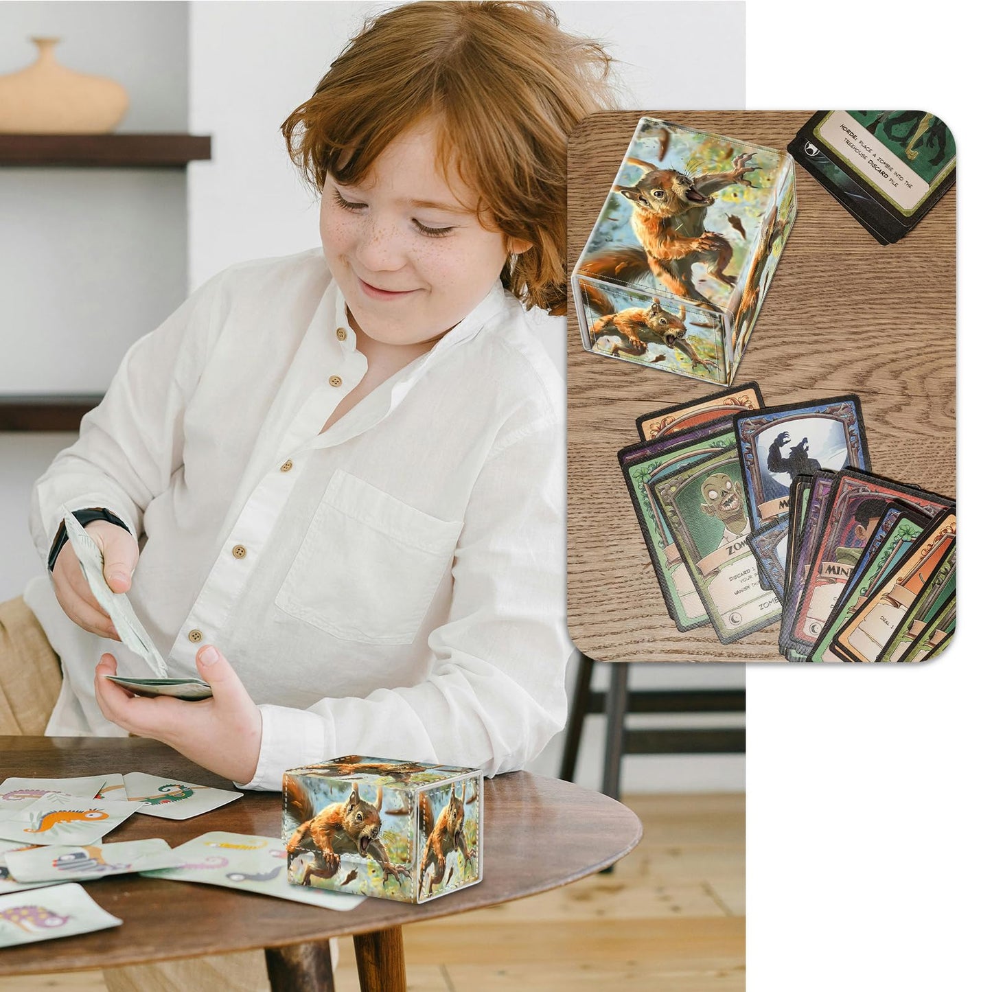 RMJKXQZG Strong Magnet MTG Deck Box | 200+ Cards, PU Leather, Portable