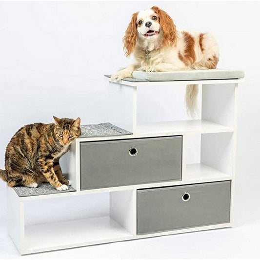 PetFusion Modern Pet Step Window Perch and Bookshelf CLEARANCE