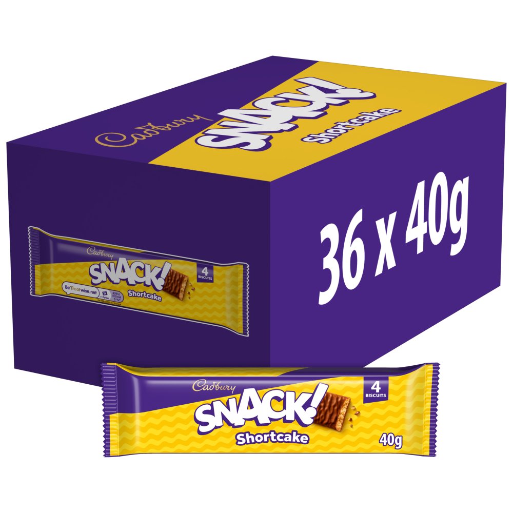 Cadbury Snack Shortcake Chocolate Biscuit, 40g (Case of 36)
