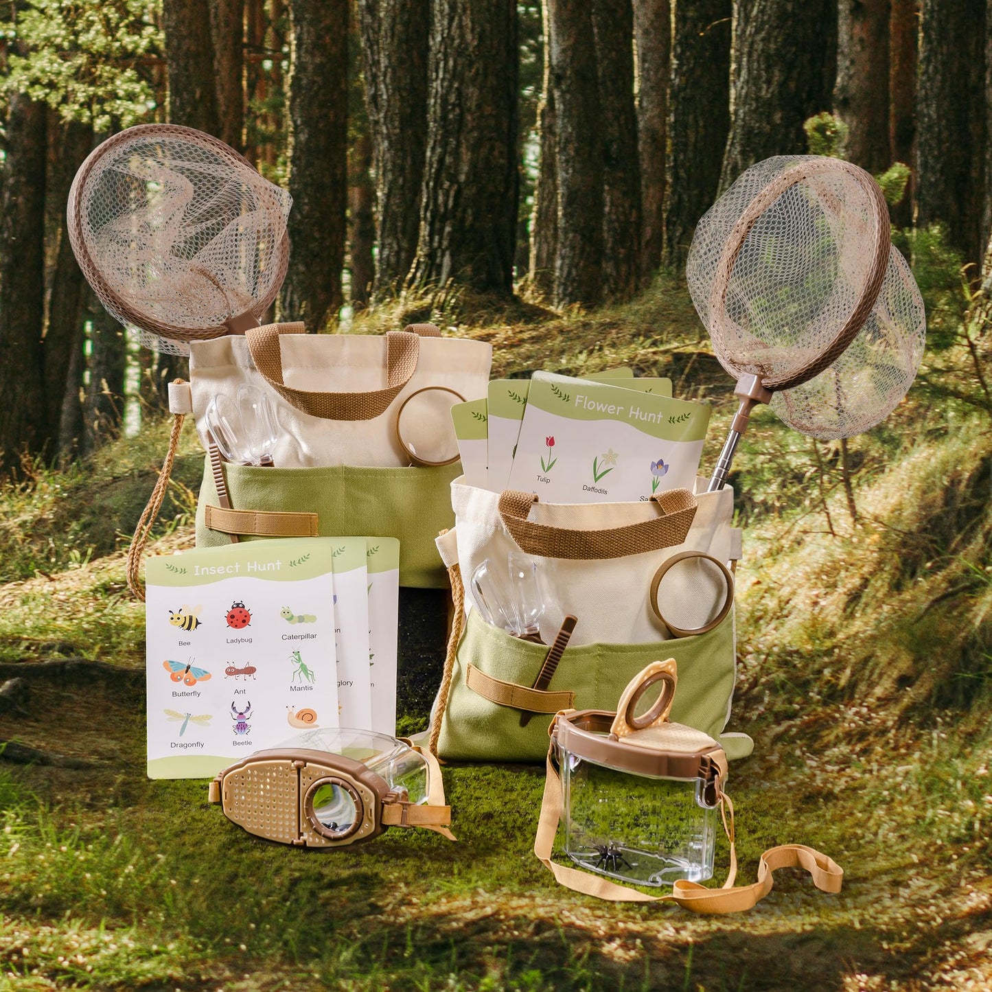 ROBOTIME 2Sets Bug Catcher Kit for Kids | Durable Outdoor Exploration Set