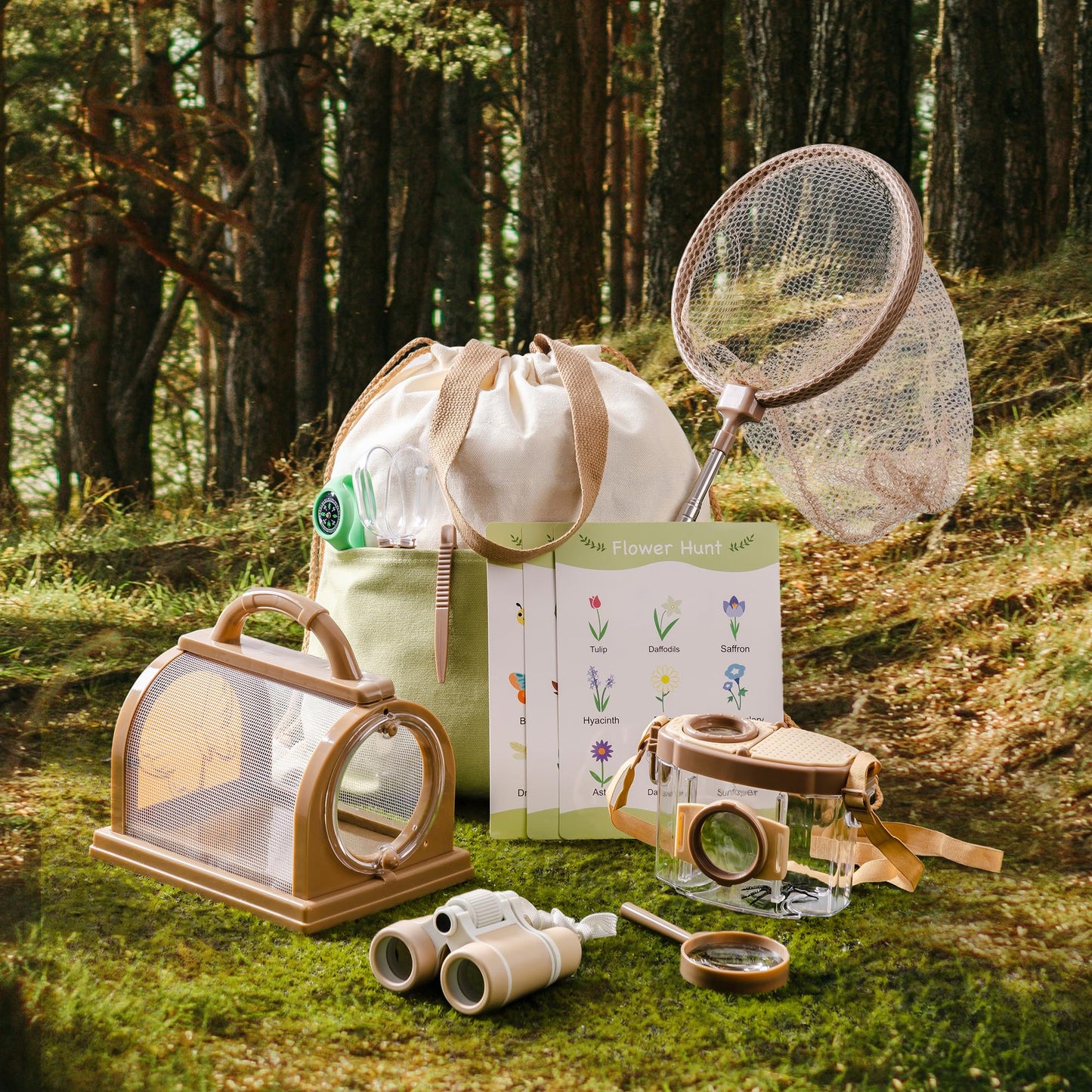 ROBOTIME Explorer Kit & Bug Catcher Kit for Kids – 12-Piece Outdoor Set