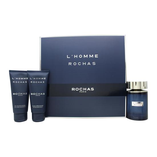 Rochas L'Homme Rochas Gift Set 100ml EDT + 100ml Shower Gel + 100ml Body Lotion Men's Fragrance
