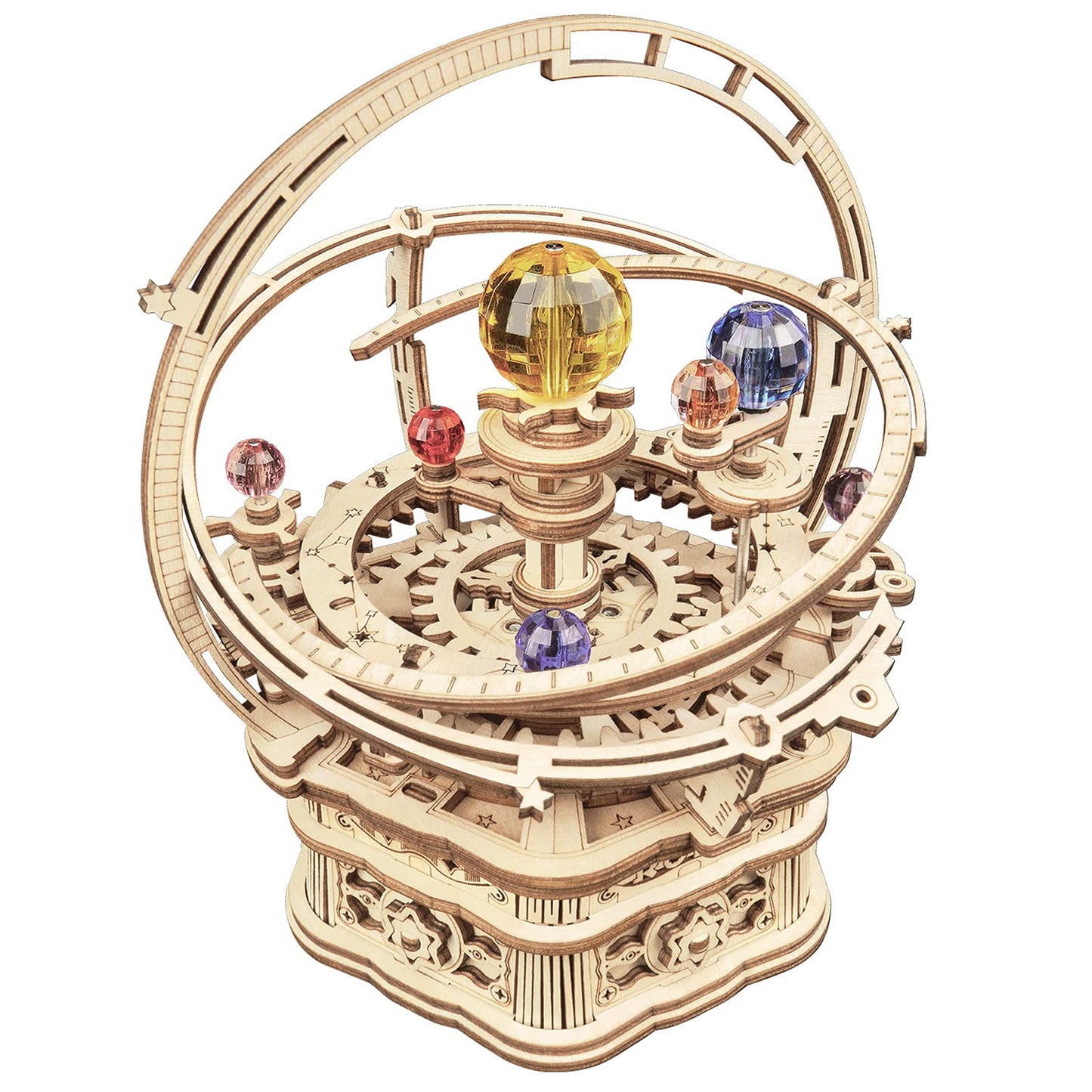 ROKR Starry Night 3D Wooden Puzzle Music Box – DIY Rotating Model Kit for Teens & Adults