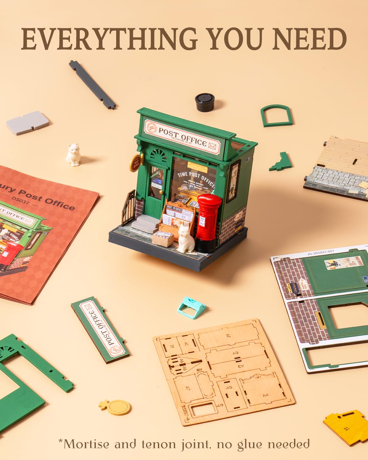 Rolife Century Post Office Miniature Kit – Detailed DIY Dollhouse by Rolife