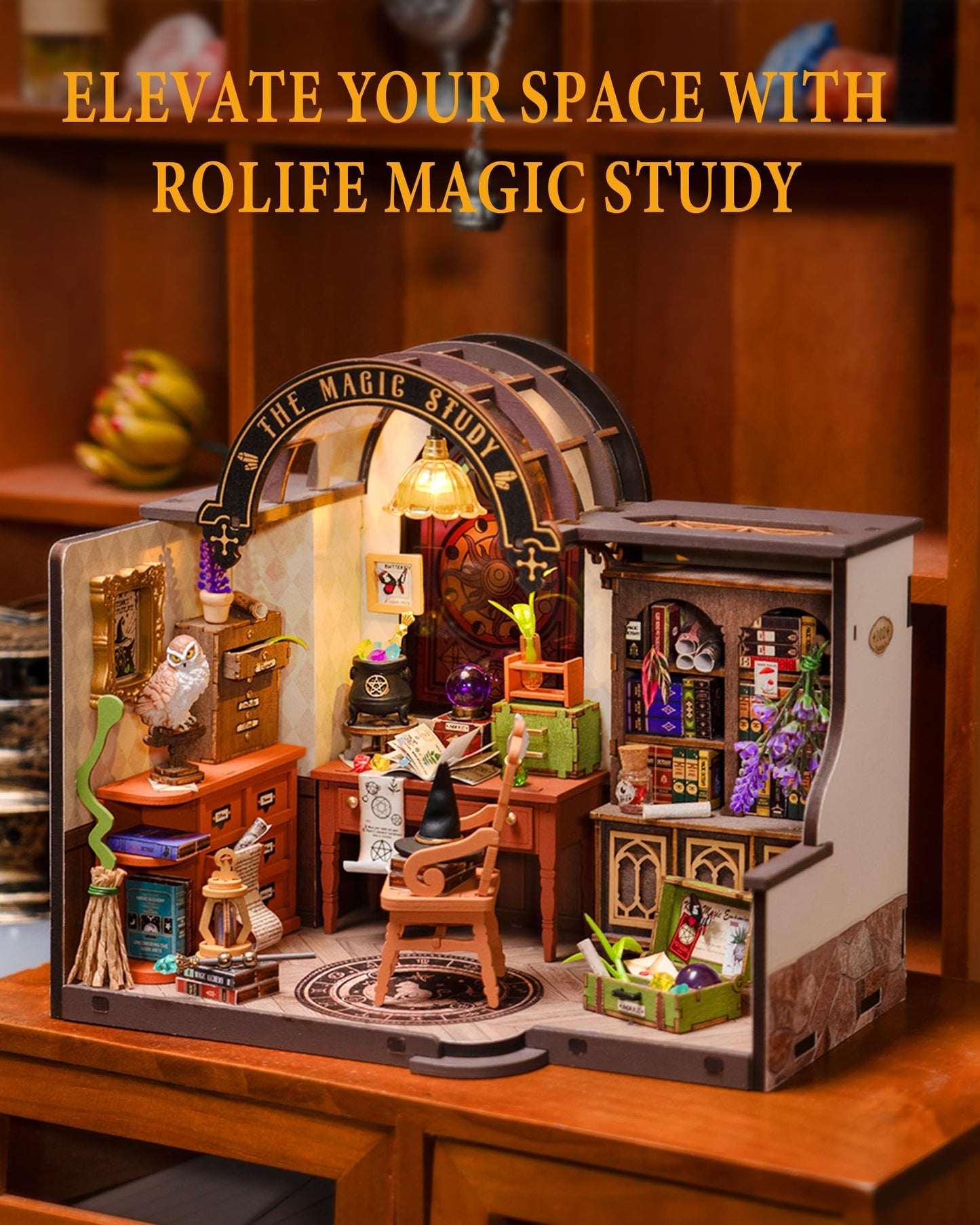 Rolife DIY Miniature House Kit — 267-Piece Dollhouse with LED Lights