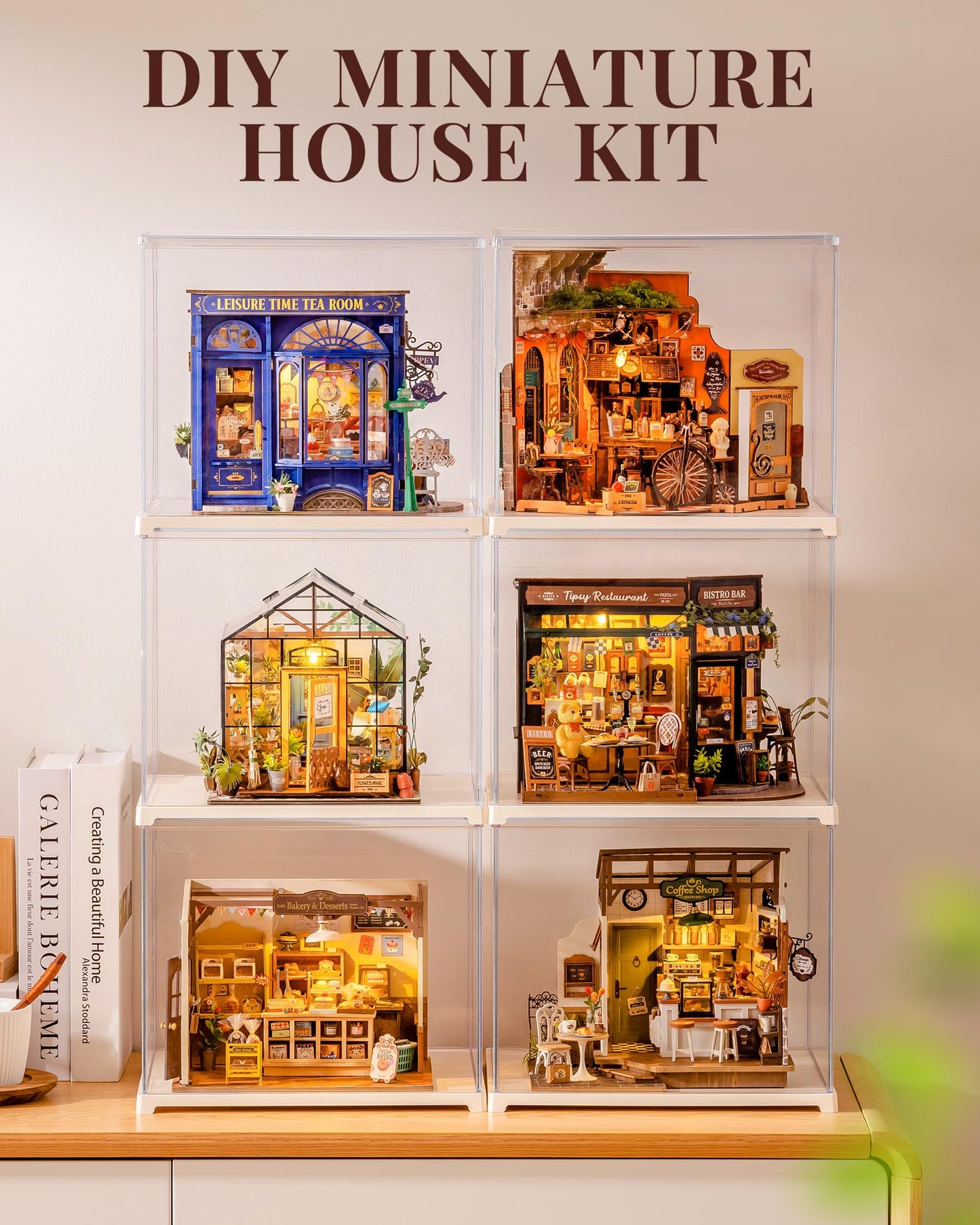 Rolife Cheers Bar Dining DIY Miniature Kit – 3D Book Nook for Adults