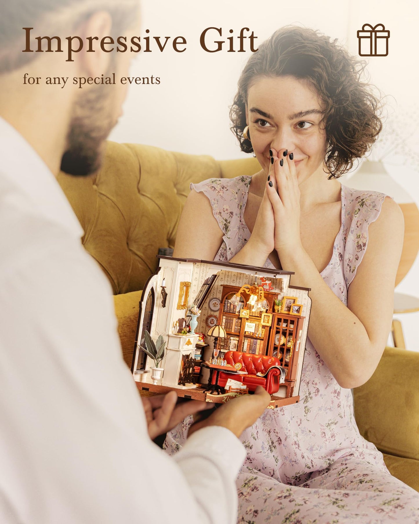 Rolife Victorian Parlor 1:18 Miniature Dollhouse Kit | DIY Diorama for Catherine's Living Room