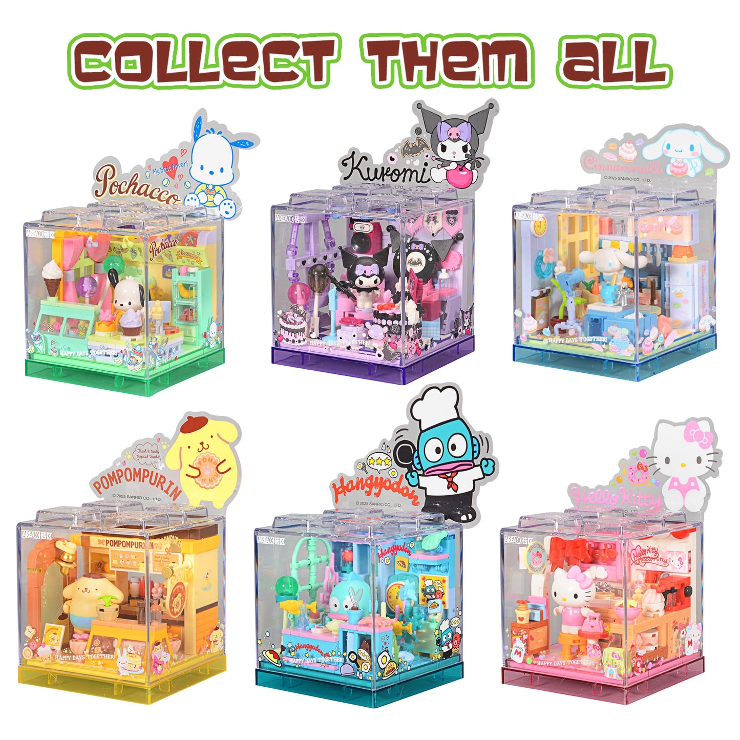 ROLOSO Cute Building Bricks Blocks – Transparent Display Miniature Bakery Set for Fans