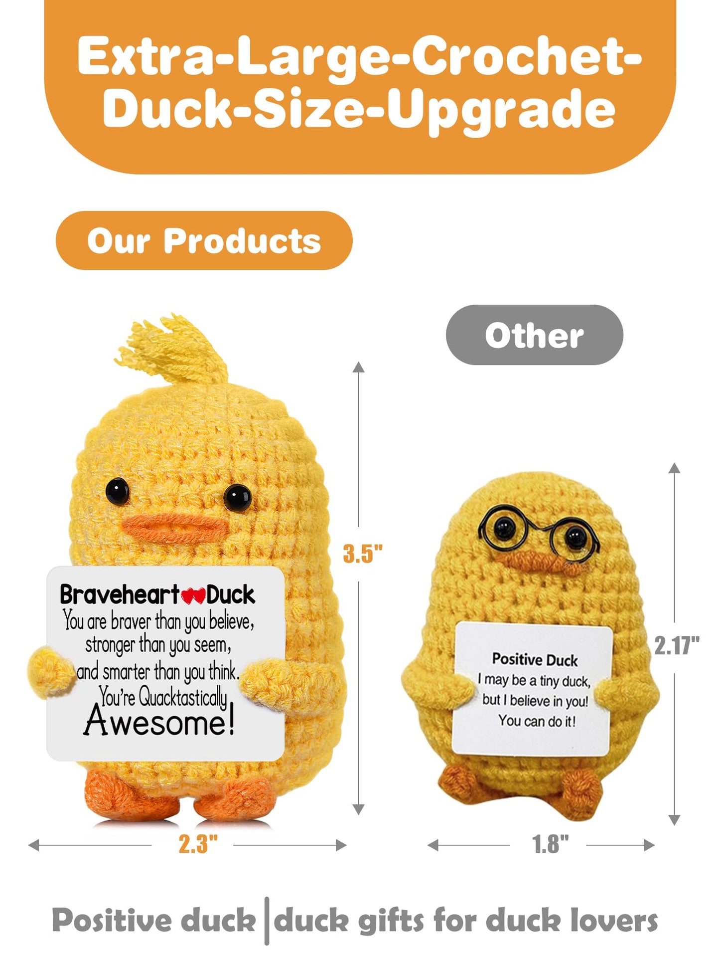 RoomyRoc Valentines Inspirational Gifts for Women – Positive Crochet Duck