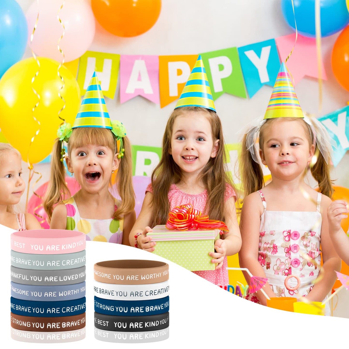 Roowest 120 Pcs Motivational Wristbands Bulk for Students – 12 Styles Inspirational Silicone Bracelets