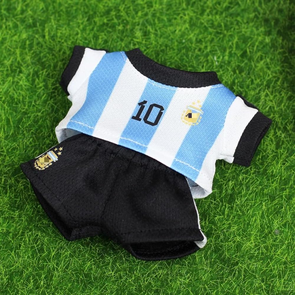 Roozxbscen Labubu 2-Piece Soccer Outfit for 17cm Dolls – Breathable Jersey & Shorts