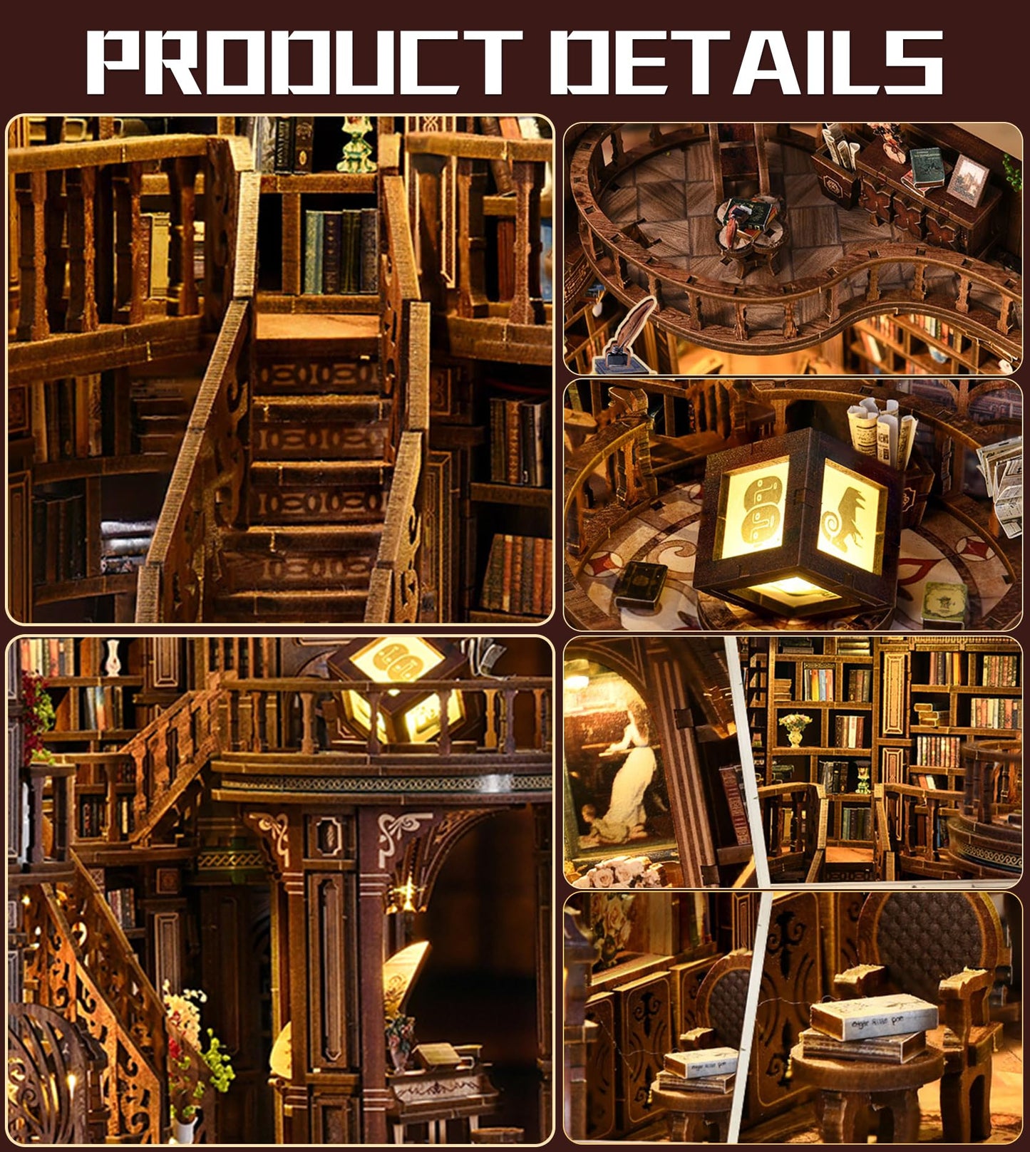 Roroom DIY Miniature House Kit – Dreamy Book Hall Nook with LED Light | Creative Gift for Teens & Book Lovers
